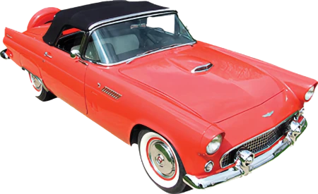 A 1956 Ford Thunderbird, in Fiesta Red
